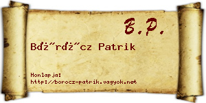 Böröcz Patrik névjegykártya