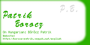 patrik borocz business card